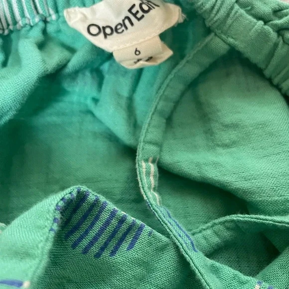 NWOT Open Edit Teal and Blue Patterned Organic Cotton Dress - Picture 3 of 6